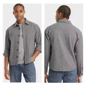 Goodfellow & Co. Houndstooth Button‎ Up Shacket men’s L black and white NEW